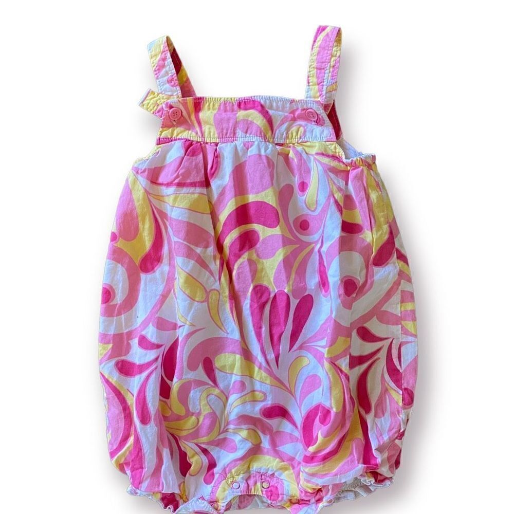 Y2K Old Navy Baby Pink Paisley Bubble Romper